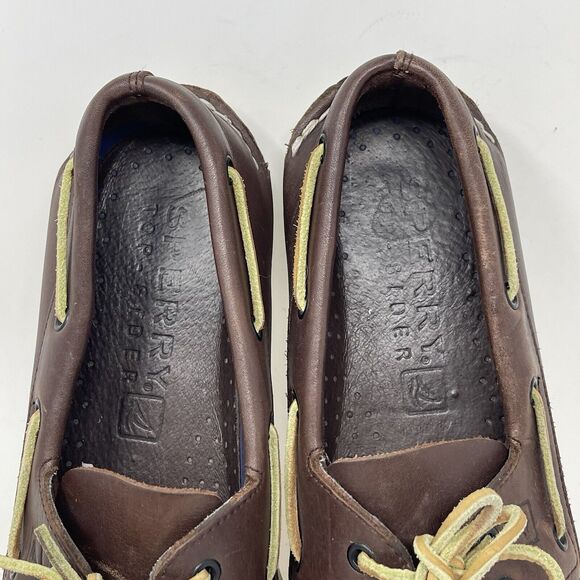 Sperry Top Sider Boat Shoes Mens 11 M Brown Leather Casual Two Eye Lace Up - Picture 10 of 16